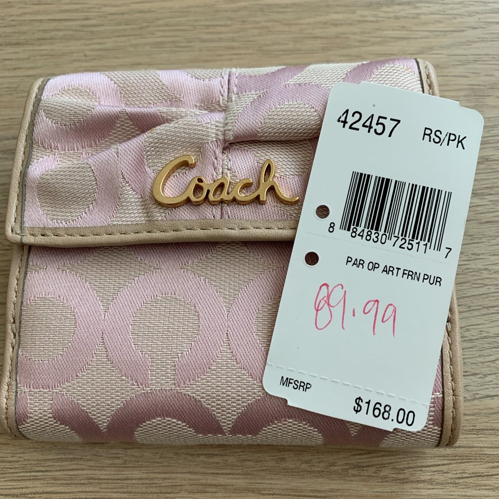 NWT pink Coach wallet